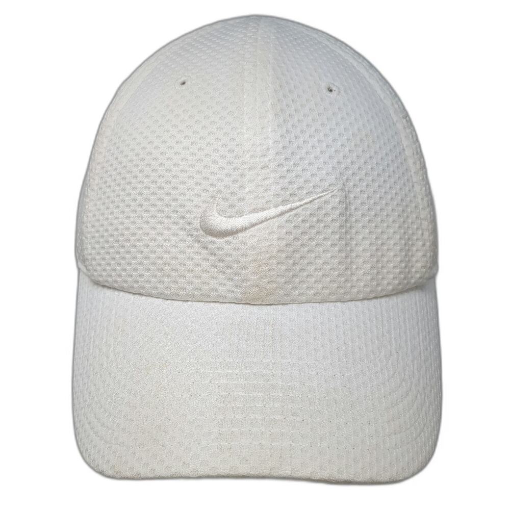 Nike Baseball Cap White One Size Dri-FIT Heritage86 Mesh Slideback Hat Swoosh